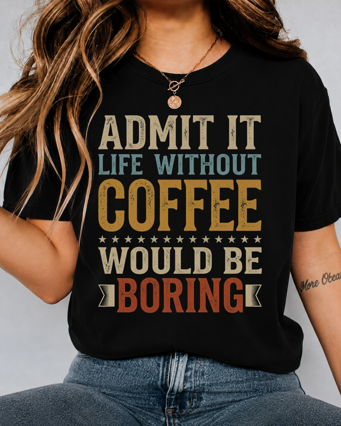 "Life Without Coffee Would Be Boring" Graphic Tee — Retro Coffee Lover Unisex T-Shirt
