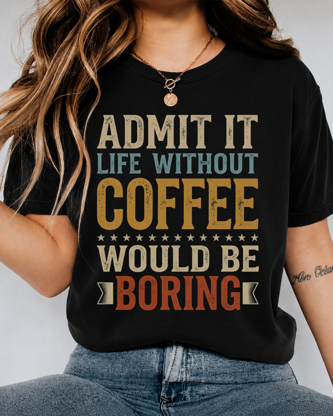 "Life Without Coffee Would Be Boring" Graphic Tee — Retro Coffee Lover Unisex T-Shirt