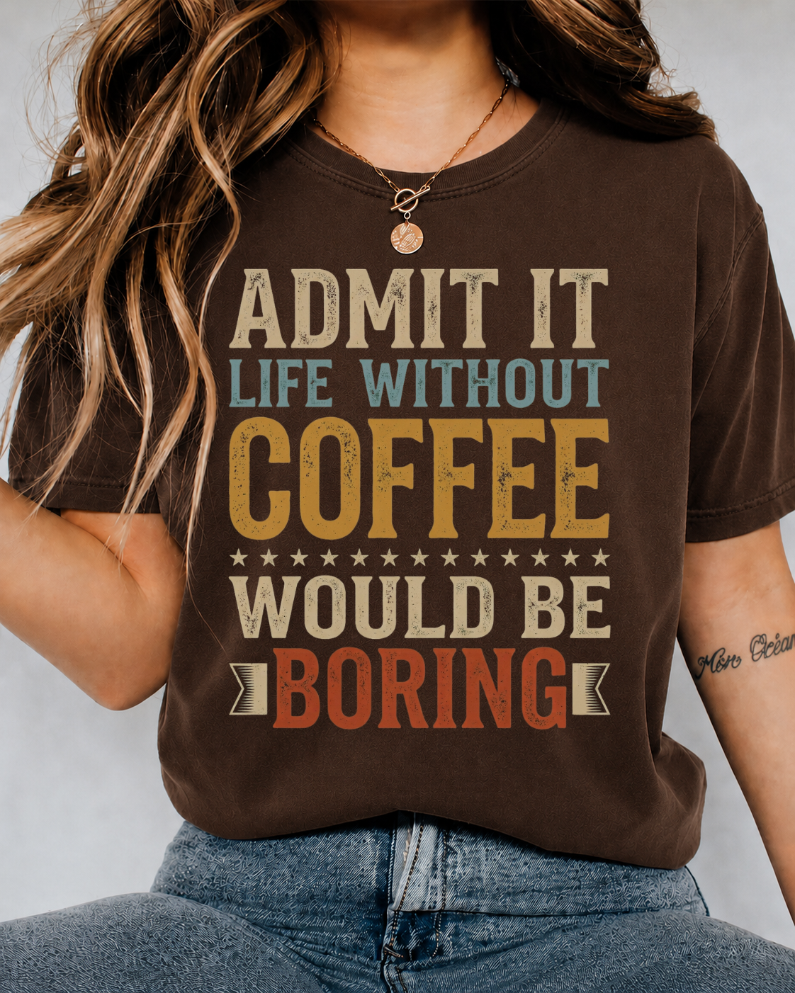 "Life Without Coffee Would Be Boring" Graphic Tee — Retro Coffee Lover Unisex T-Shirt