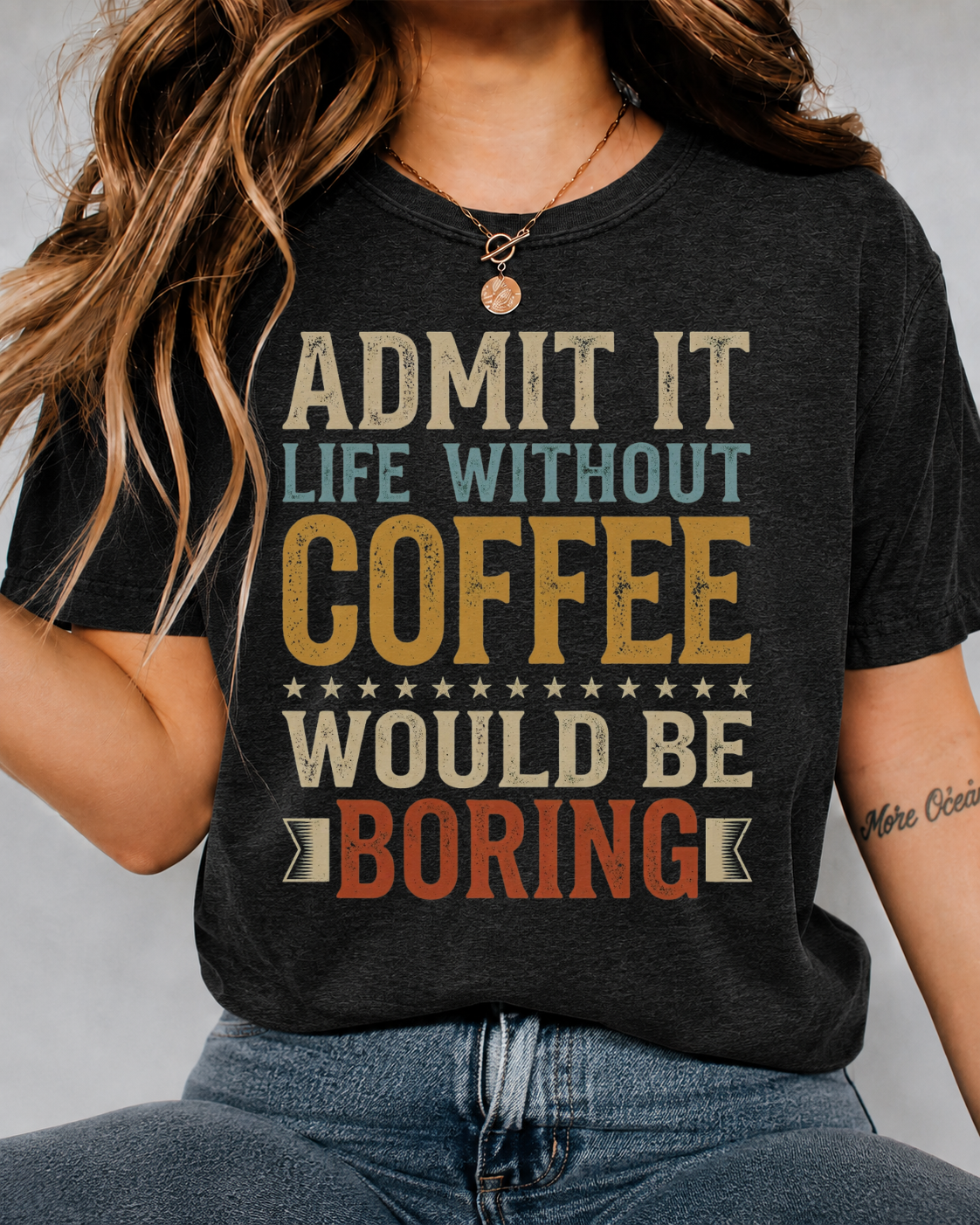 "Life Without Coffee Would Be Boring" Graphic Tee — Retro Coffee Lover Unisex T-Shirt