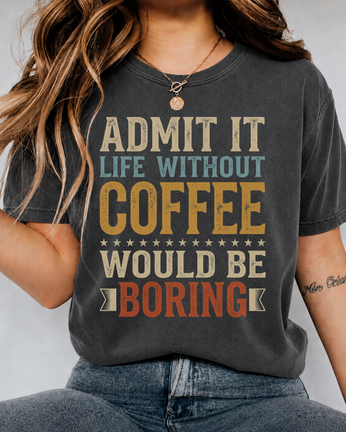 "Life Without Coffee Would Be Boring" Graphic Tee — Retro Coffee Lover Unisex T-Shirt