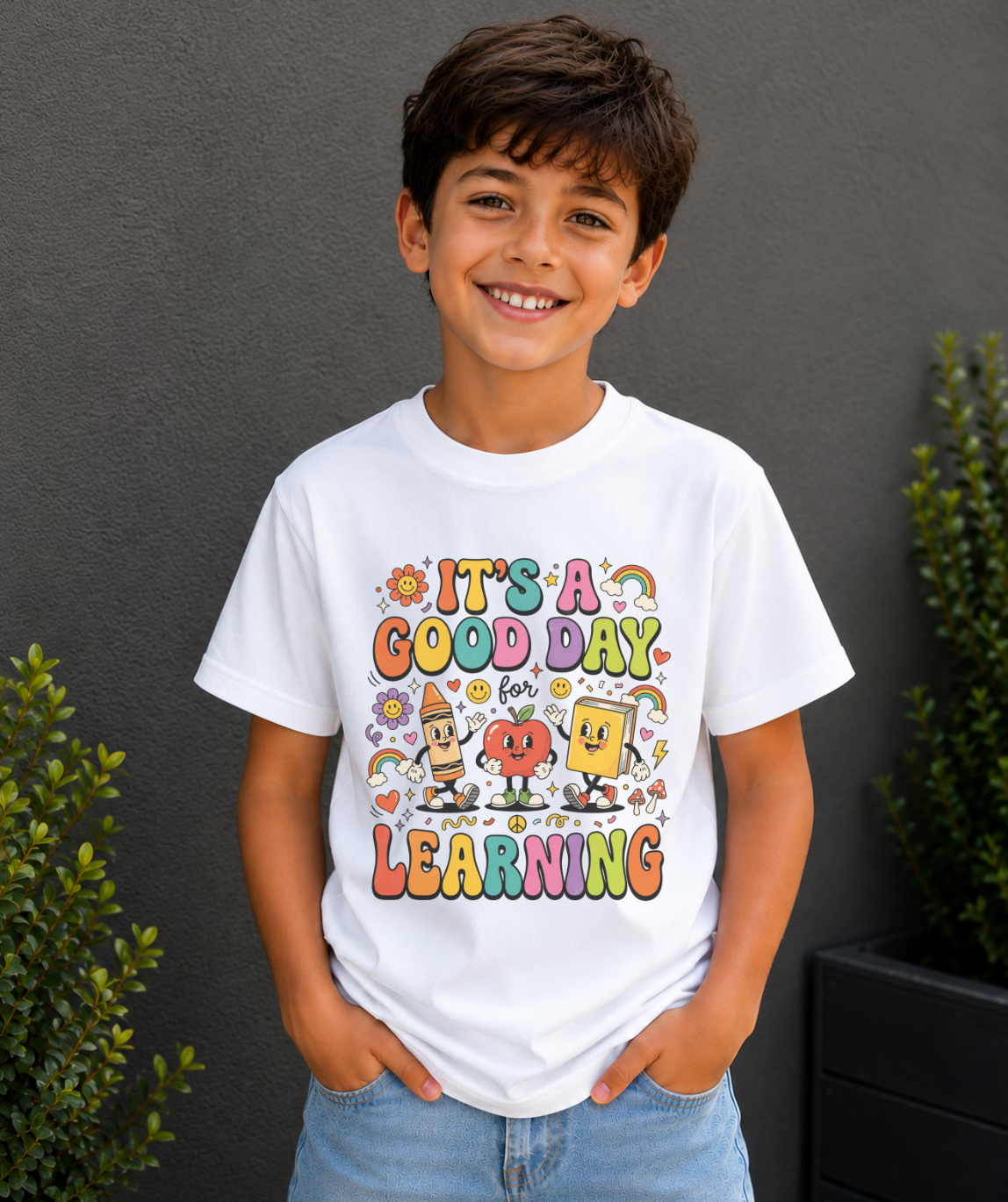 "It's A Good Day For Learning" Kids Shirt — Groovy Back To School T-Shirt