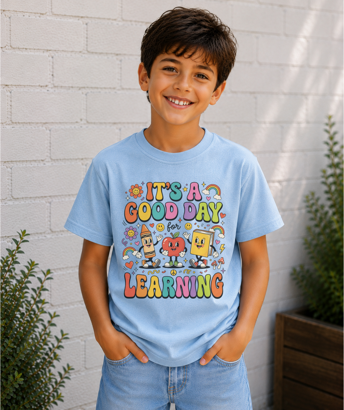 "It's A Good Day For Learning" Kids Shirt — Groovy Back To School T-Shirt